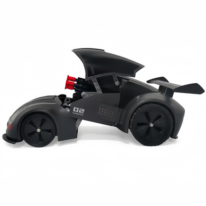 RC Missile Launcher Transforming Car (1/12) with Revolving Shooter, 2.4GHz Remote  Control, and LED Shooting Light