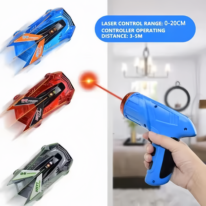 Gravity Defying Wall Climbing Laser Car - LED Laser Light Controlled Ceiling & Wall  Racer Toy for Indoor Fun