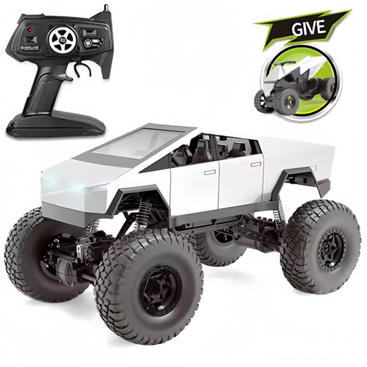 RC Cybertruck Monster (1:8) with Independent Suspension System, High Torque Motors,  Rock Climbing Capability, and Bonus Quad Bike